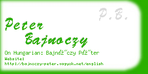 peter bajnoczy business card